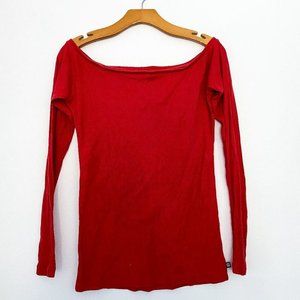 Fabletics Boat Neck Long Sleeve T-Shirt Womens Size M